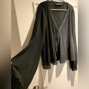 Zara voluminous sleeved pleated top